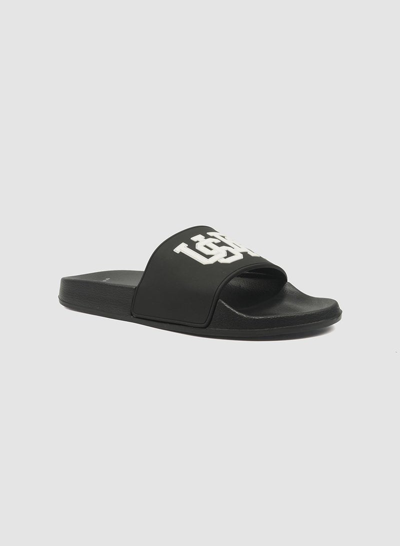 يو اس بولو اسن شباشب رجالية سوداء بتوقيع العلامة التجارية - أناقة سهلة واسترخاء تام! - Image 2